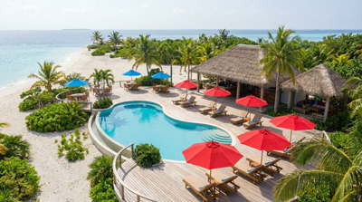 Virtual Concept for Beachfront Resort Lot with a beach bar On San Salvador, The Bahamas